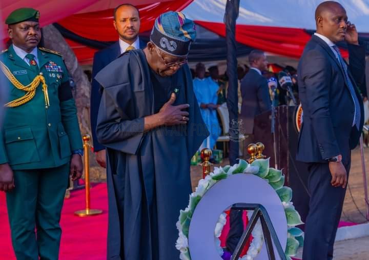 PRESIDENT TINUBU PAYS TRIBUTE TO FALLEN SOLDIERS: VOWS TO BRING PERPETRATORS TO BOOK