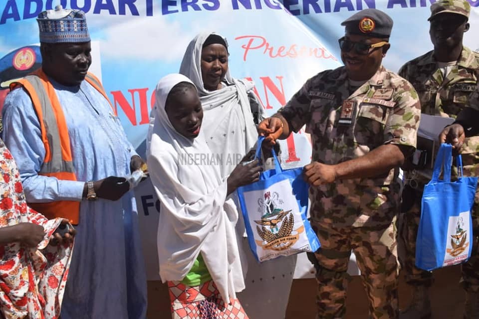 HUMANITARIAN SUPPORT: NAF PRESENTS DIGNITY PACKS TO YOUNG GIRLS IN DALORI, BAMA IDP CAMPS IN BORNO STATE