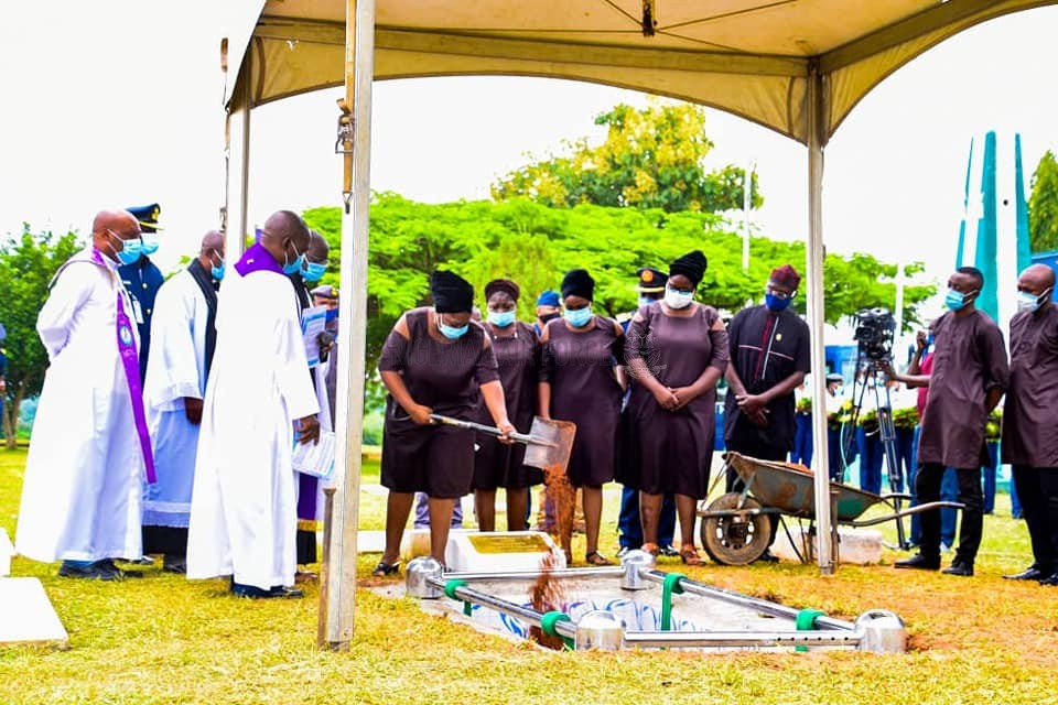 NAF LAYS BODY OF FIRST FEMALE COMBAT HELICOPTER PILOT, FLYING OFFICER TOLULOPE AROTILE, TO REST AT NATIONAL MILITARY CEMETERY ABUJA